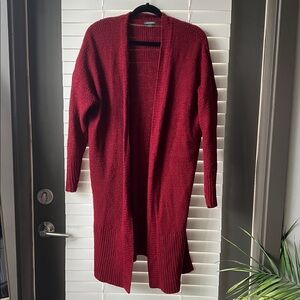 Cozy Red Knit Cardigan